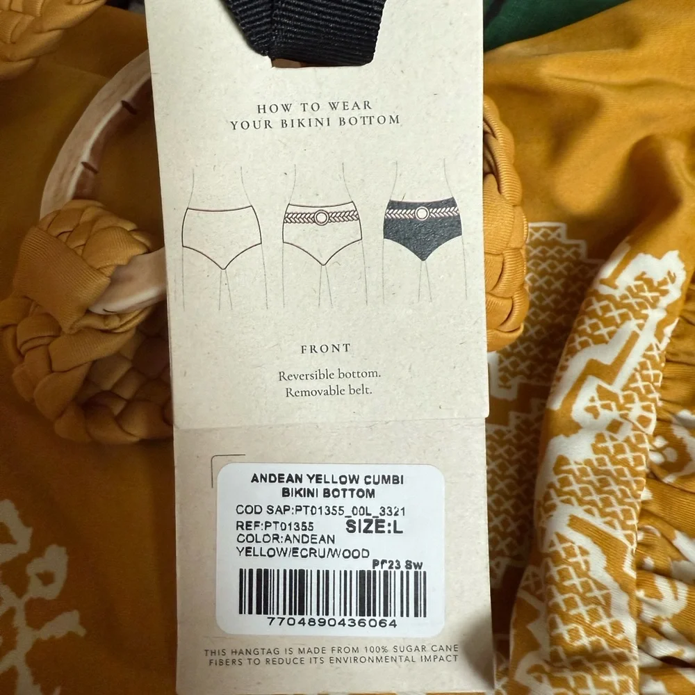 Johanna Ortiz Andean Cumbi Reversible Bikini Bottom NWT Large Swimwear - Picture 3 of 7